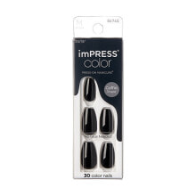 Материалы для наращивания ногтей self-adhesive nails imPRESS Color MC All Black 30 pcs