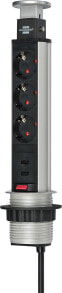 Умные удлинители и сетевые фильтры удлинитель-башня с расширением на 3 розетки и 2 порта USB-зарядки Brennenstuhl 1396200013 2 м