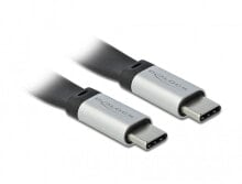 Компьютерные разъемы и переходники DeLOCK 85926 USB кабель 0,22 m 3.2 Gen 2 (3.1 Gen 2) USB C Черный, Серебристый