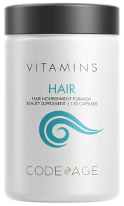 Биотин codeAge Hair Vitamins Комплекс из биотина, кератина, гидролизованного коллагена, цинка, пробиотиков и омега-3 для здоровья волос 120 капсул