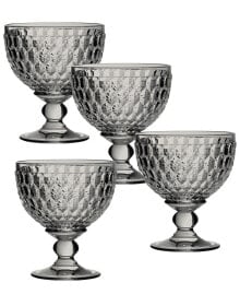 Villeroy & Boch boston Blue Crystal Dessert Bowl/ Champagne Glass, Set of 4