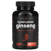 Женьшень NutraChamps, Korean Panax Ginseng, 825 mg, 120 Veggie Capsules