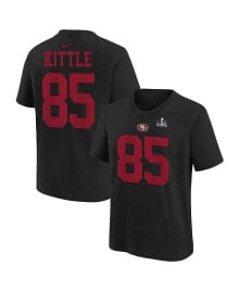 Nike big Boys George Kittle Black San Francisco 49ers Super Bowl LVIII Player Name and Number T-shirt