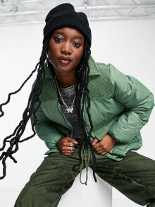 Женские пальто noisy May mixed cord and padded jacket in green