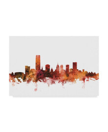 Trademark Global michael Tompsett Oklahoma City Skyline Red Canvas Art - 15