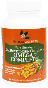 Рыбий жир и Омега 3, 6, 9 Seabuck Wonders Sea Buckthorn Oil Blend Omega-7 Complete Омега 7 из смеси облепиховых маслел 500 мг 120 гелевых капсул