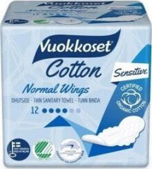 Гигиенические прокладки и тампоны vuokkoset Vuokkoset, COTTON, Normal Sensitive Sanitary Pads, 12 pcs.