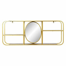 Wall mirror DKD Home Decor Mirror Golden Metal Wood Brown (100 x 18 x 40 cm)