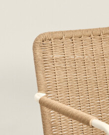 Woven outdoor chair with armrests