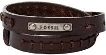 Мужской браслет коричневый кожаный Fossil JF87354040