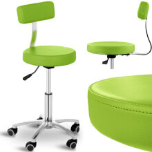 Cosmetic stool chair stool with backrest on wheels up to 150 kg TERNI green