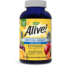 Витаминно-минеральные комплексы nature&#039;s Way, Alive! Жевательные мультивитамины для мужчин старше 50 лет, со вкусом фруктов, 150 жевательных таблеток