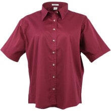Купить женские футболки и топы River's End: River's End Ezcare Woven Short Sleeve Button Up Shirt Womens Burgundy Casual Top