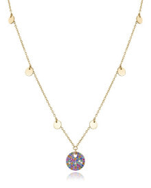 Ювелирные колье Hravý pozlacený náhrdelník s barevnými krystaly Elegant 13071C100-39