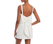 Aqua Womens Bow Back Mini Dress White Size Medium