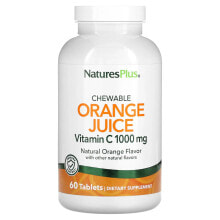NaturesPlus, Жевательный апельсиновый сок с витамином C, апельсин, 1000 мг, 60 таблеток