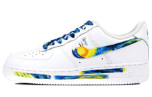 【定制球鞋】 Nike Air Force 1 Low 07 空军一号 艺术家主题定制 手绘喷绘 涂鸦 梵高 星空 神奈川冲浪里 低帮 板鞋 男款 白蓝 / Кроссовки Nike Air Force CW2288-111