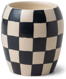 Duftkerze Schwarze Feige und Olive schwarz - Paddywax Checkered Porcelain Candle Black Fig & Olive