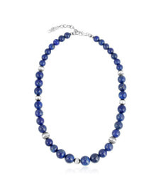 Купить ювелирные кулоны и подвески American West Jewelry: Sterling Silver and Graduated Lapis Lazuli Gemstone Bead Necklace, 17 Inches