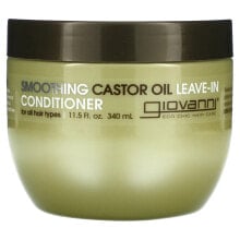 Giovanni Smoothing Castor Oil Leave-In Conditioner Разглаживающий несмываемый кондиционер с касторовым маслом, для всех типов волос 340 мл