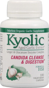 Чеснок Kyolic Aged Garlic Extract Candida Cleanse and Digestion Formula 102 --Выдержанный Экстракт чеснока  Формула для очищения и пищеварения Кандиды 102 -- 100 Вегетарианских капсул