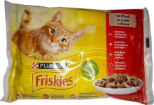 Купить влажные корма для кошек Nestle: Nestle FRISKIES KOT sasz.4x85g MIĘSO sos