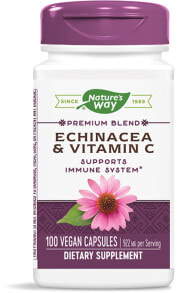 Эхинацея Nature's Way Echinacea and Vitamin C Эхинацея и витамином С 922 мг 100 веганских капсул