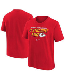 Nike big Boys Red Kansas City Chiefs Eight-Time AFC West Division Champions T-shirt