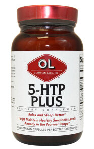 Витамины и БАДы для нервной системы Olympian Labs 5-HTP Plus Пищевая добавка с 5-HTP для выработки серотонина 30 капсул