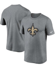 Nike men's Big and Tall Heathered Charcoal New Orleans Saints Logo Essential Legend Performance T-shirt