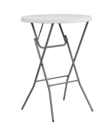 EMMA+OLIVER 2.6-Foot Round Plastic Bar Height Folding Table