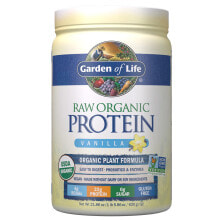Сывороточный протеин Garden of Life RAW Organic Protein Органический протеиновый комплекс с пробиотиками и ферментами - 22 г белка  4 г BCAA  0 г сахара - 620 г с ванильным вкусом