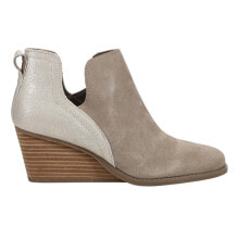 TOMS Gwen Metallic Round Toe Wedge Bootie Womens Beige Casual Boots 10021335T-10 купить в аутлете