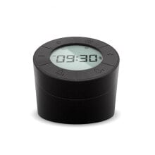 25648 - Digital alarm clock - Cylinder - Black - 12/24h - Battery/USB - 80 mm