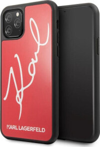 Karl Lagerfeld Karl Lagerfeld iPhone 11 Pro KLHCN58DLKSRE czerwony hard case Signature Glitter