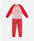 Big Girls Organic Cotton Two Piece Pajama Set Red Printed Christmas Tree