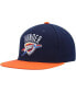 Фото #4 товара Men's Navy, Orange Oklahoma City Thunder Side Core 2.0 Snapback Hat