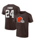Фото #1 товара Men's Nick Chubb Brown Cleveland Browns Player Icon Name and Number T-shirt