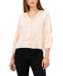 Фото #1 товара Women's Pin Tuck Detail Sleeve Button Front Blouse