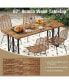 67 Inch Patio Rectangle Acacia Wood Dining Table with Umbrella Hole