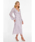 ფოტო #3 პროდუქტის Women's Embellished Wrap Long Sleeve Midi Dress