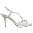 Фото #1 товара Nina Blossom Glitter Open Toe Evening Womens Silver Dress Sandals BLOSSOM-SLVR