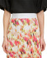 Women's Printed Pleated Pull-On Midi Skirt