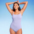 Women's Pucker Textured Square Neck High Coverage One Piece Swimsuit - Kona Sol