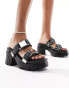 Фото #1 товара Public Desire Yuki chunky sandal with western hardware in black