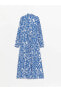 LCWAIKIKI Classic Desenli Uzun Kollu Kadın Gömlek Elbise