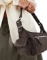 Mango side pocket shoulder bag in dark brown