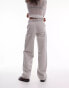 Topshop high rise pleated jeans in stone Серый, W28 L32 - фото #4