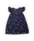 Toddler Girls Flutter Sleeves All Over Print Pom-Pom Dress
