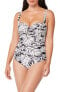 Bleu Rod Beattie Shirred Bandeau Mio Swimsuit Urban Oasis Print, Size 6 Black - фото #1